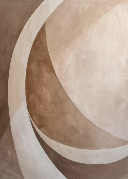 Abstrakte Kunst Beige Braun Geo Abstrakt | Poster