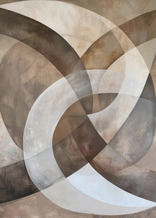 Abstrakte Kunst Beige Braun Geo Abstrakt | Leinwand