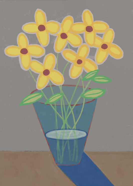 Gänseblümchen in Vase | Leinwand