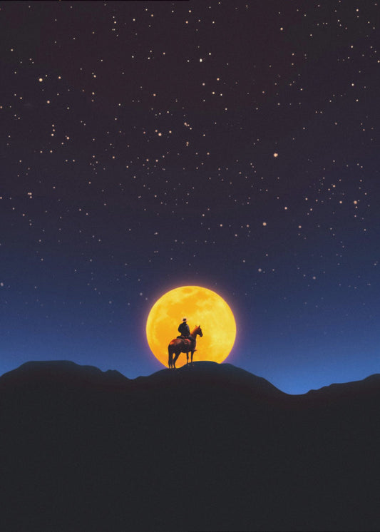 Der Reiter und der Mond | Leinwand