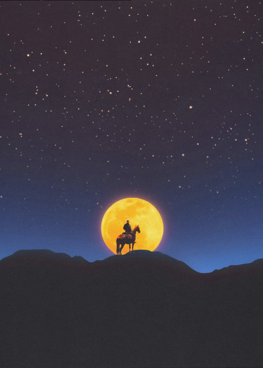 Der Reiter und der Mond | Leinwand