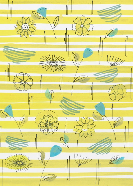 Streifen und Blumen | Poster
