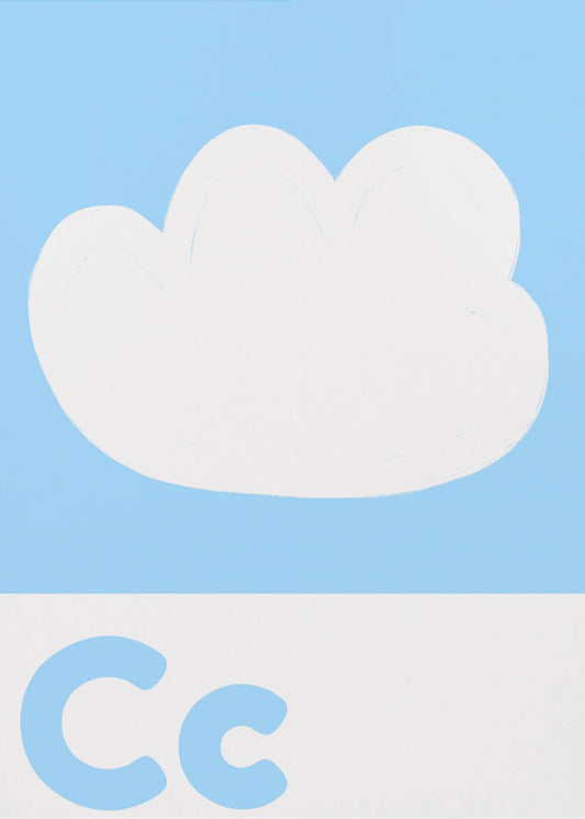 Wolkenalphabet Himmel | Leinwand