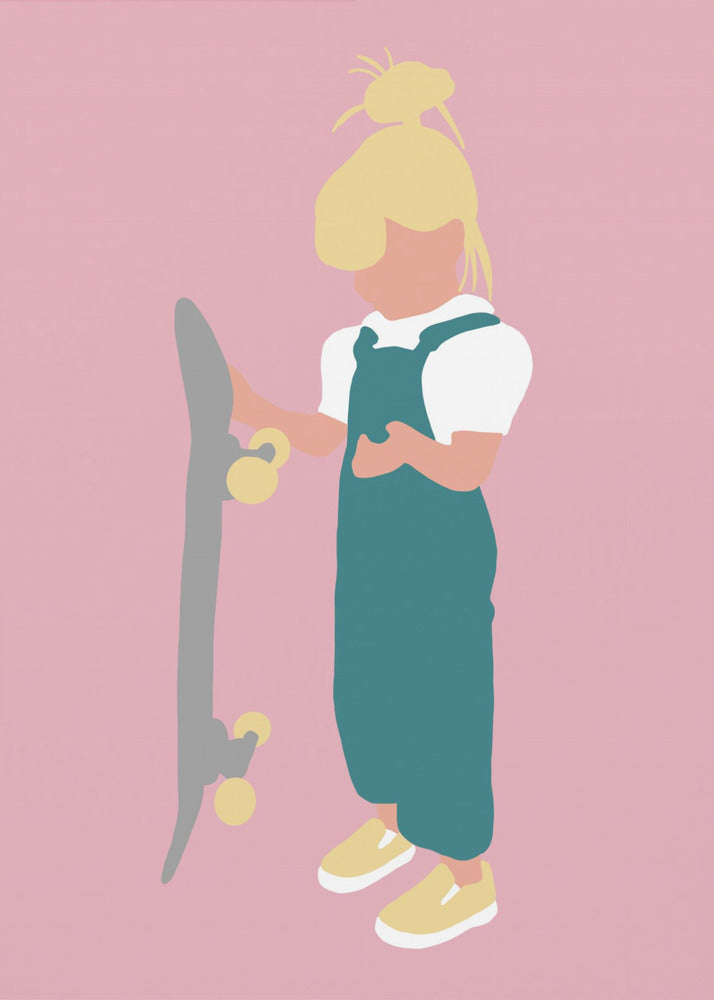 Juno – Skateboard-Mädchen-Silhouette | Leinwand