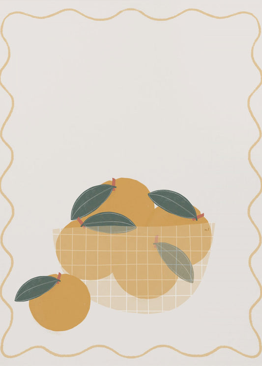 Schale mit Orangen | Leinwand