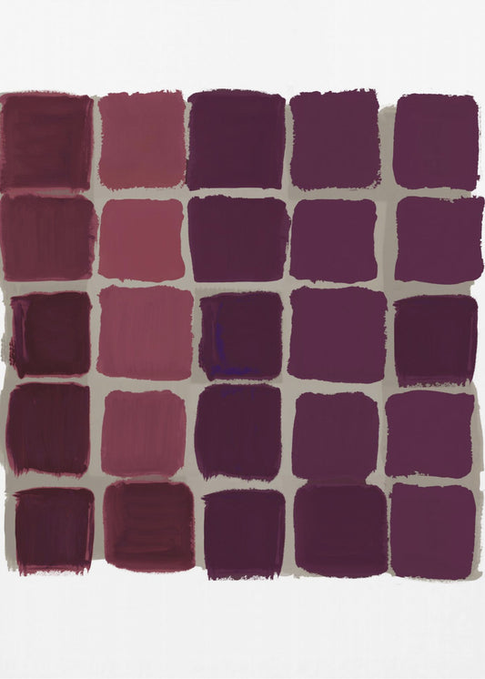 Rot kariertes Quadrat | Leinwand