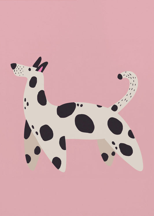Spaziergang mit geflecktem Hündchen | Poster