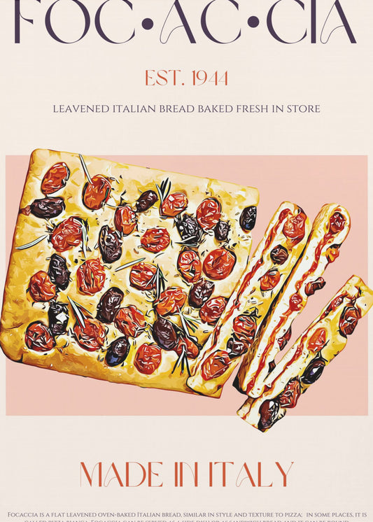 Italienisches Brot mit Tomaten und Oliven | Leinwand