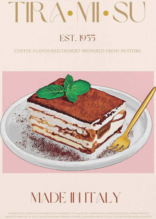 Klassischer italienischer Tiramisu-Druck | Leinwand