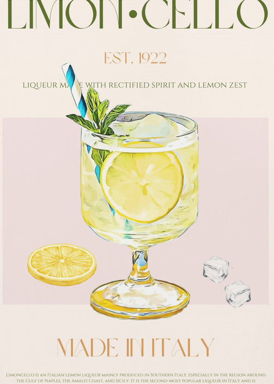 Illustration eines Limoncello-Getränks | Leinwand