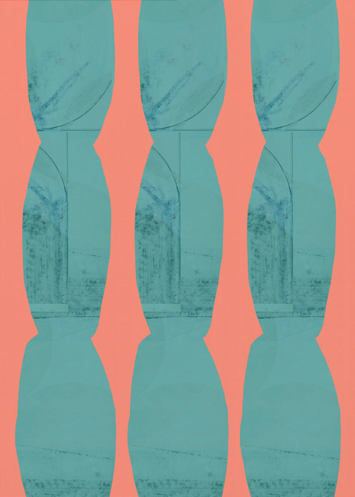 Turquoise &amp; Coral Abstraction 7 | Poster