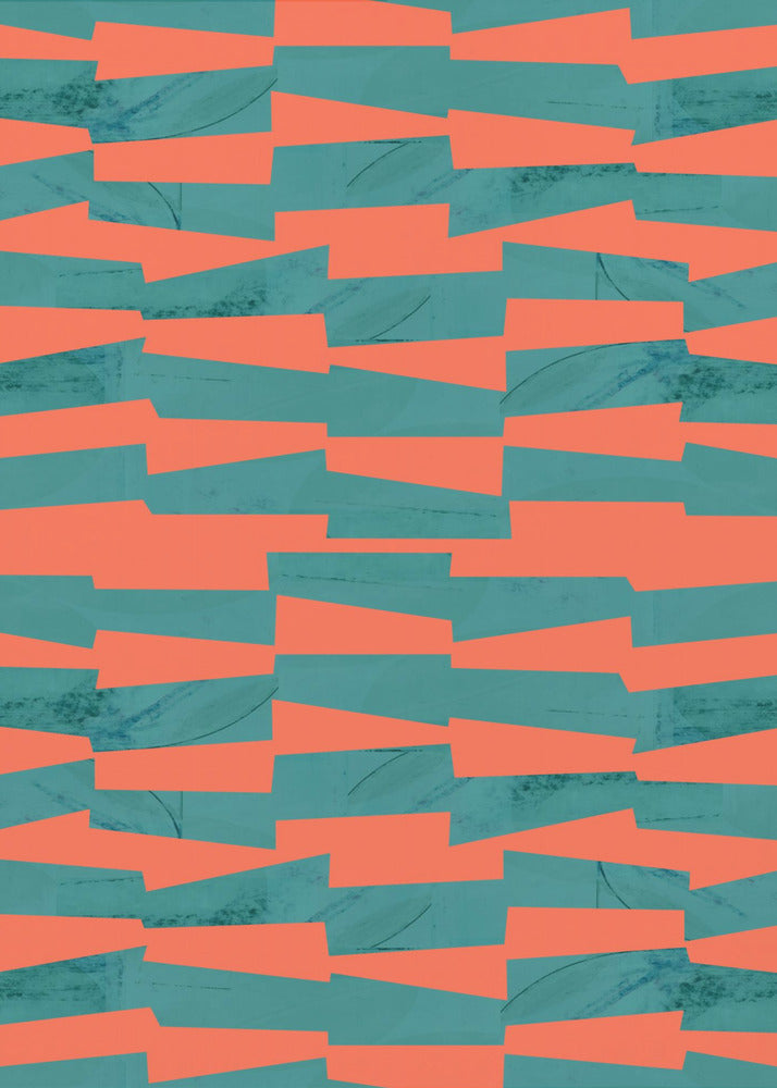 Turquoise &amp; Coral Abstraction 9 | Poster