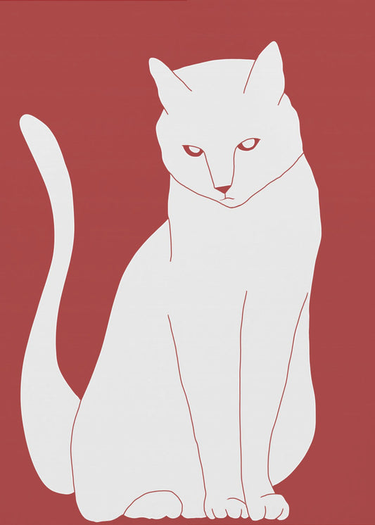 Weiße und rote Katze | Poster