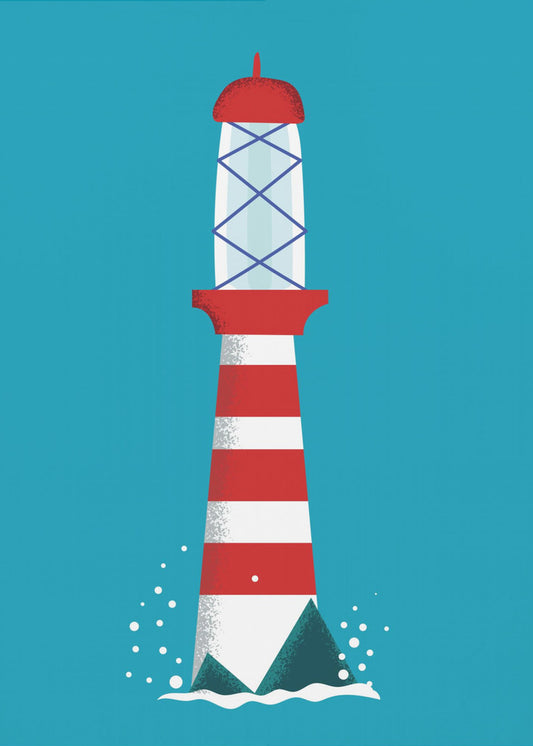 Gestreifter Leuchtturm | Poster