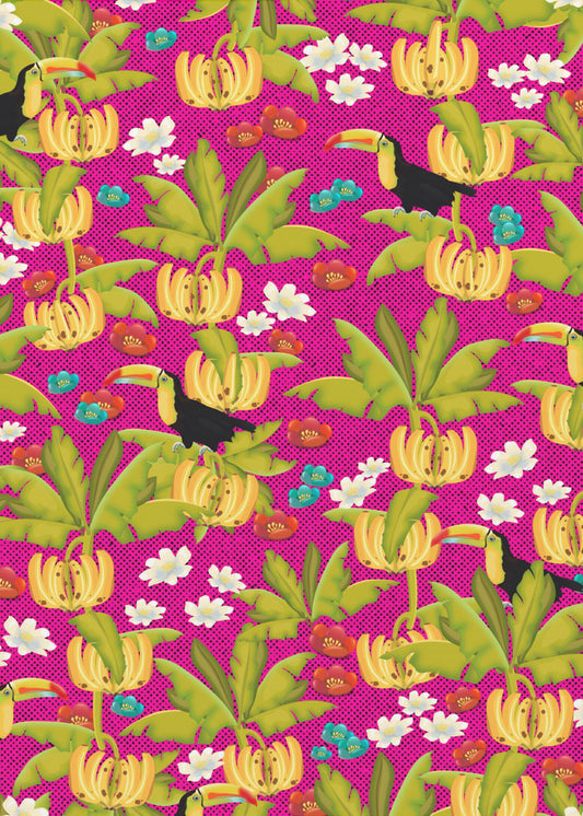 Bananen- und Tukanmuster | Poster