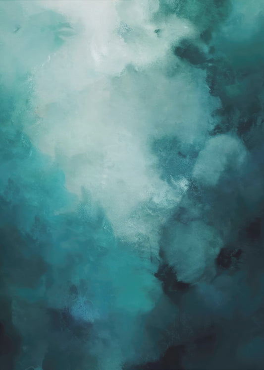 Misty Teal Abyss | Leinwand