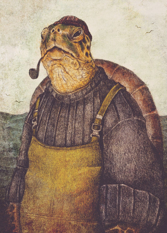 Vintage Stilvolle Schildkröte | Leinwand
