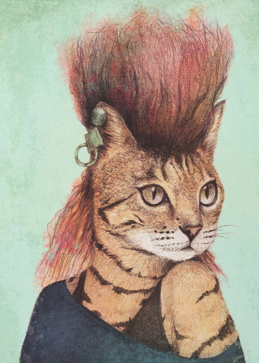 Stilvolle getigerte Katze | Leinwand