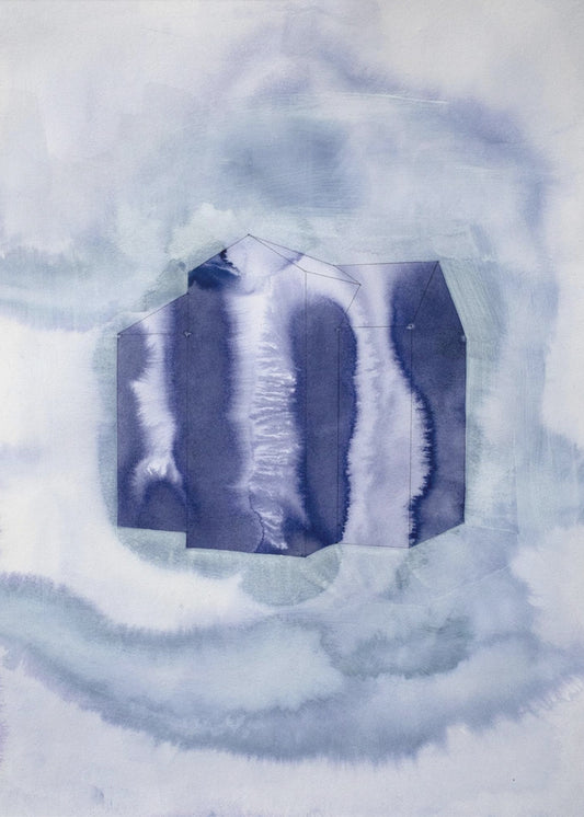 Blaue und violette organische Formen | Leinwand