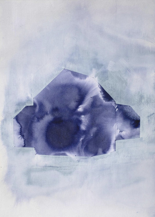 Geometrische Form in tiefem Indigo | Leinwand