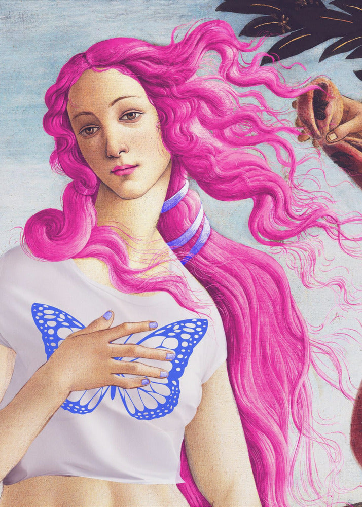 Eine Figur mit leuchtend rosa Haaren | Poster