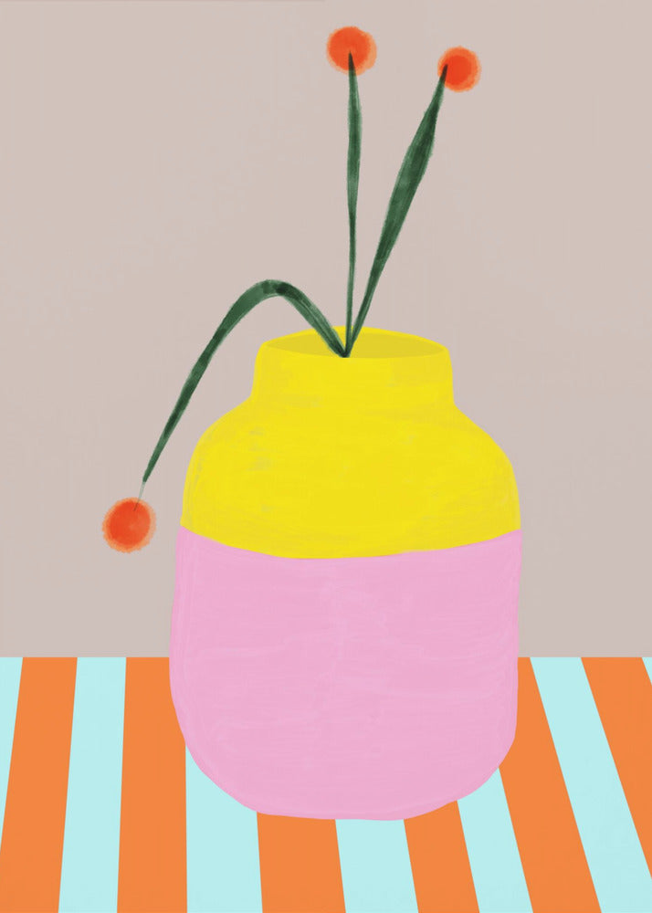 Kräftige Vase Blüten | Leinwand