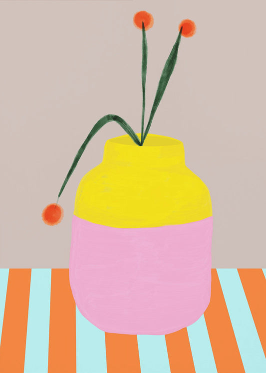 Kräftige Vase Blüten | Leinwand