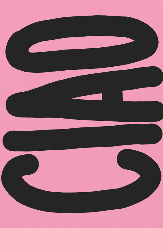 Kräftige schwarze Typografie auf Pink | Poster