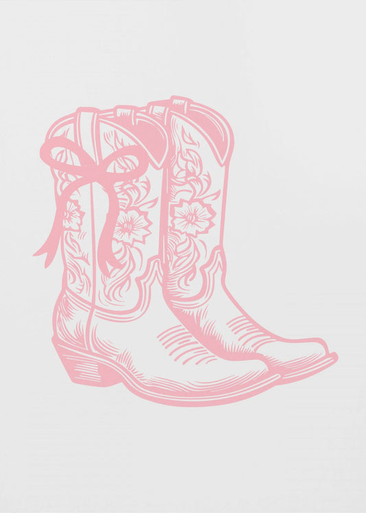 Pink Cowgirl Boots with Bow | Poster