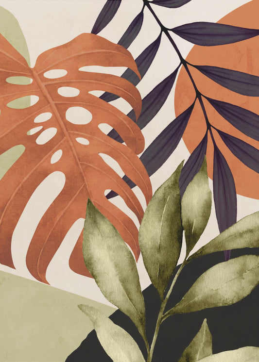 Abstrakte Kunst Tropische Blätter | Poster