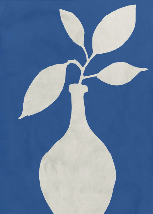 Weiße Vase Silhouette | Leinwand