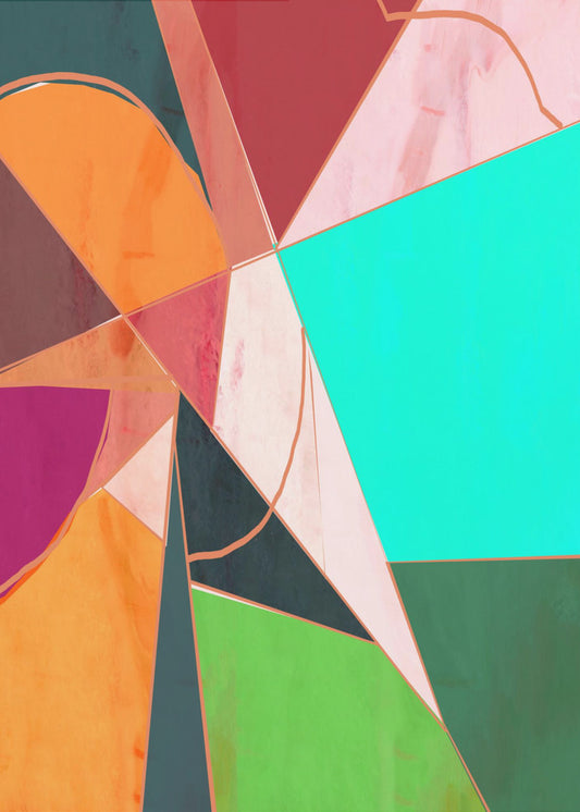 Bunte Geometrie Abstrakt | Leinwand