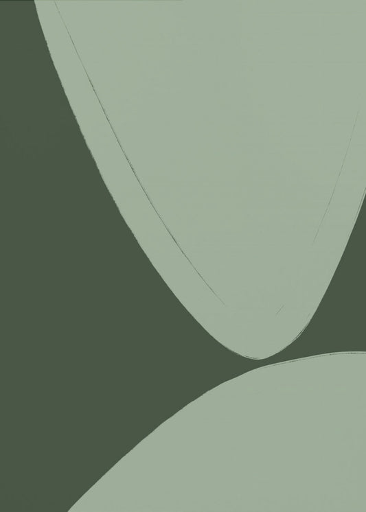 Grüne geschwungene Formen | Poster