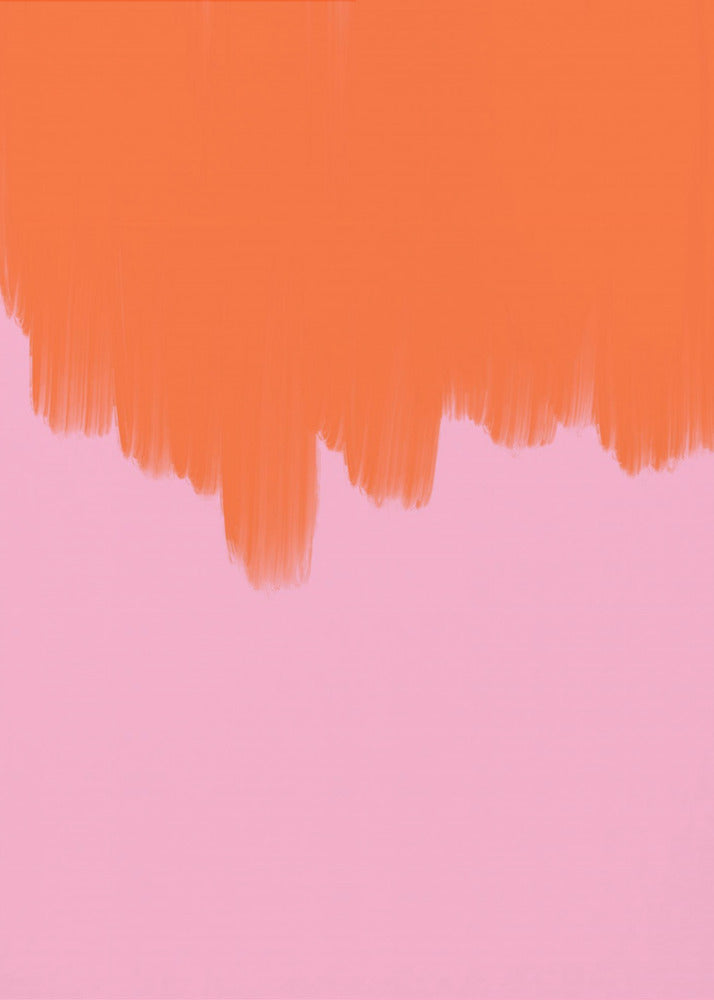 Orange über Blüte | Leinwand