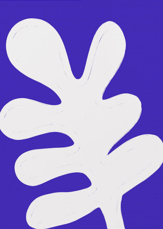 Blatt auf blauer Leinwand | Leinwand