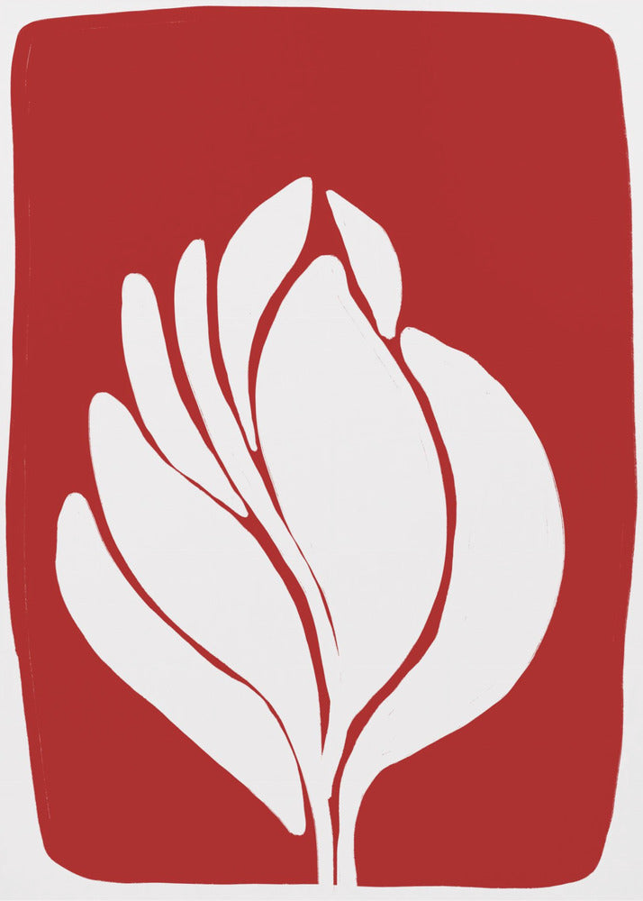 Weiße Blütensilhouette | Poster