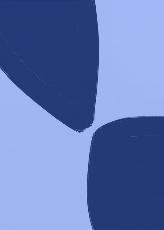 Blaue Blütenblattformen | Leinwand