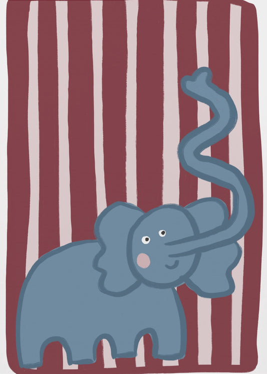 Neugieriger blauer Elefant | Leinwand