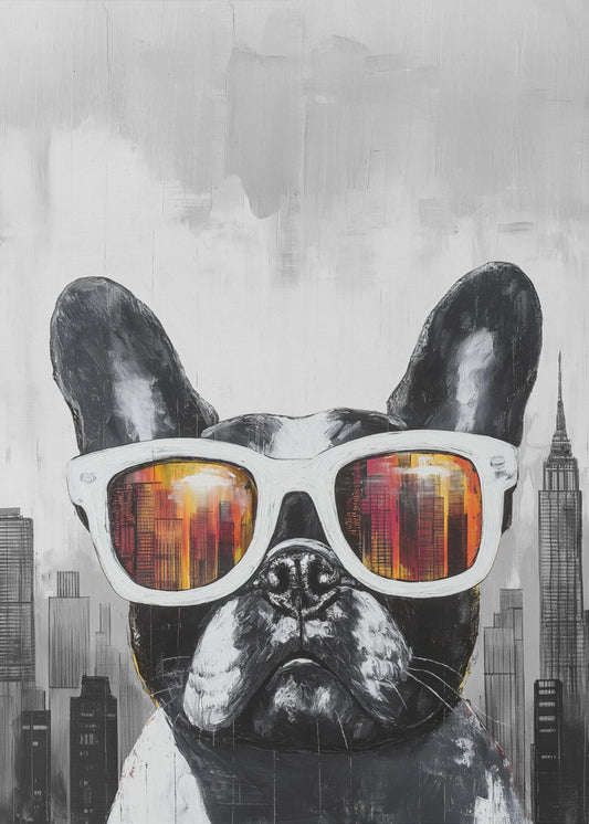 Bulldogge - Zu cool für die Schule | Leinwand