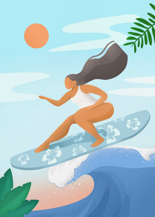 Surfen auf den Wellen | Leinwand