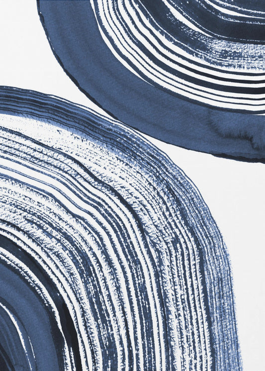 Blaue konzentrische Wellen | Leinwand