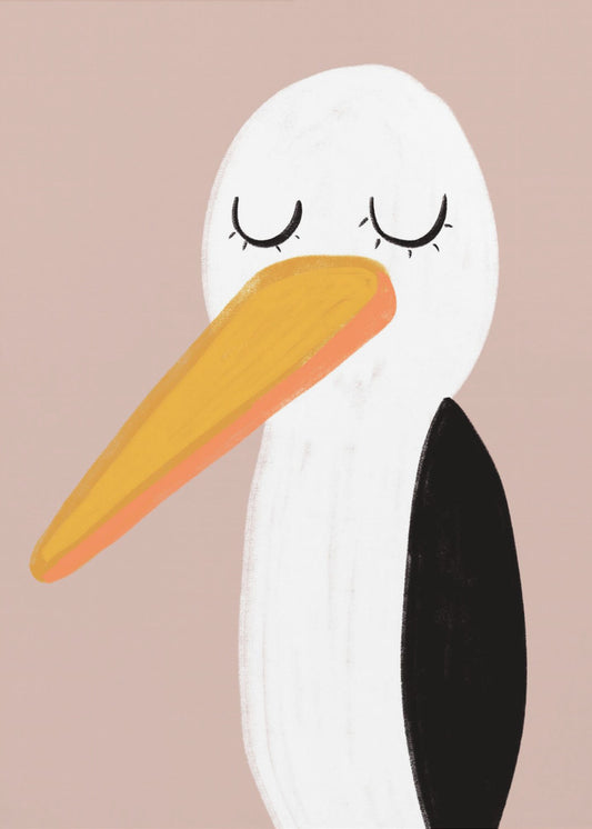 Friedlicher Storch mit geschlossenen Augen | Poster