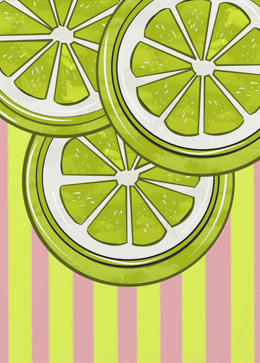 Limette auf Rosa | Leinwand