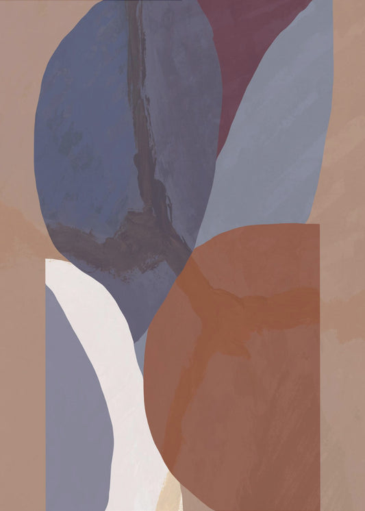 Geometrische Formen in gedämpften, bunten Tönen | Poster