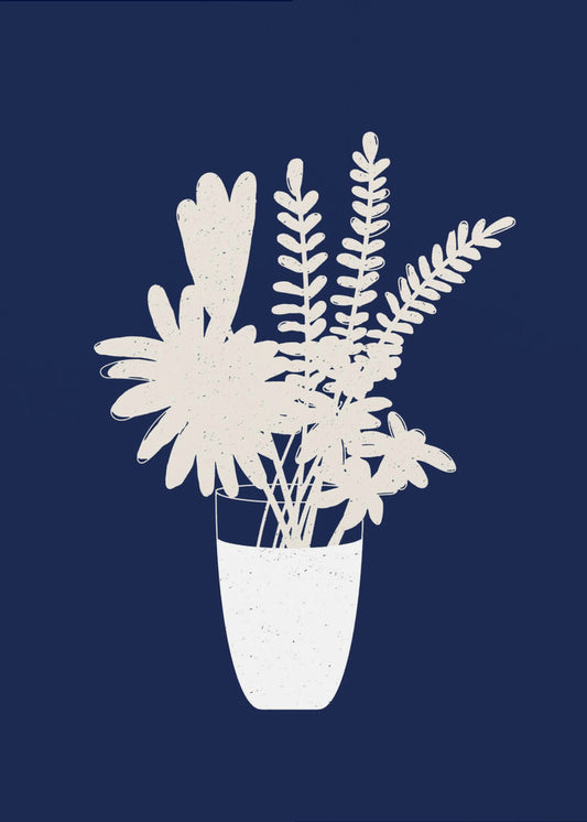 Sepia Blumensilhouette | Poster
