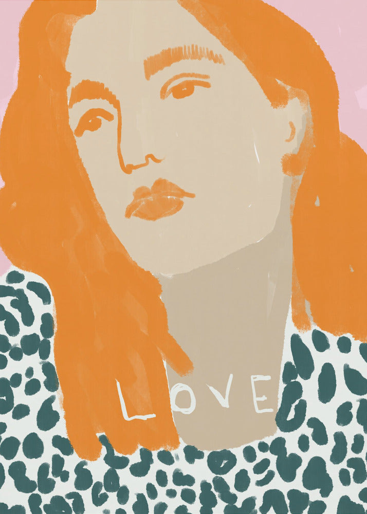 Porträt einer Frau mit orangefarbenem Haar | Poster