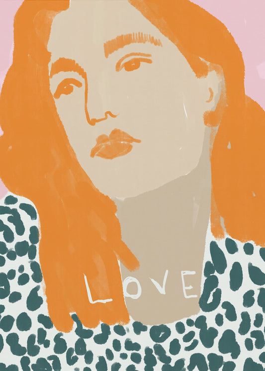 Porträt einer Frau mit orangefarbenem Haar | Poster