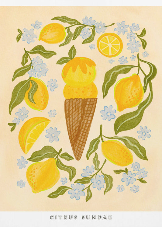 Zitrus-Eisbecher | Poster
