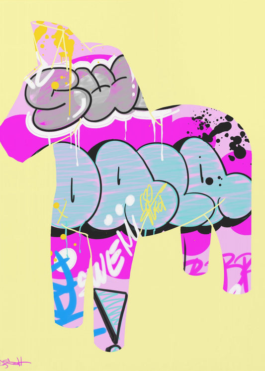Dalapferd im Graffiti-Stil | Leinwand