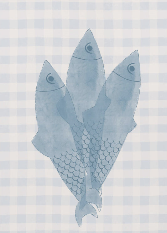 Drei blaue Fische | Leinwand